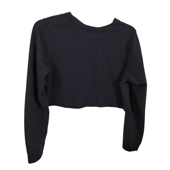 3419) Abercrombie & Fitch Navy  Crop Crewneck Sweater Size XL - Picture 3 of 6